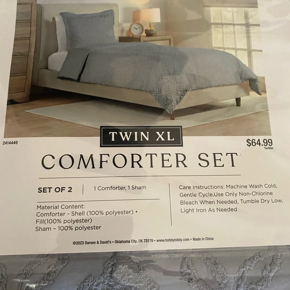 Twin XL Gray Comforter